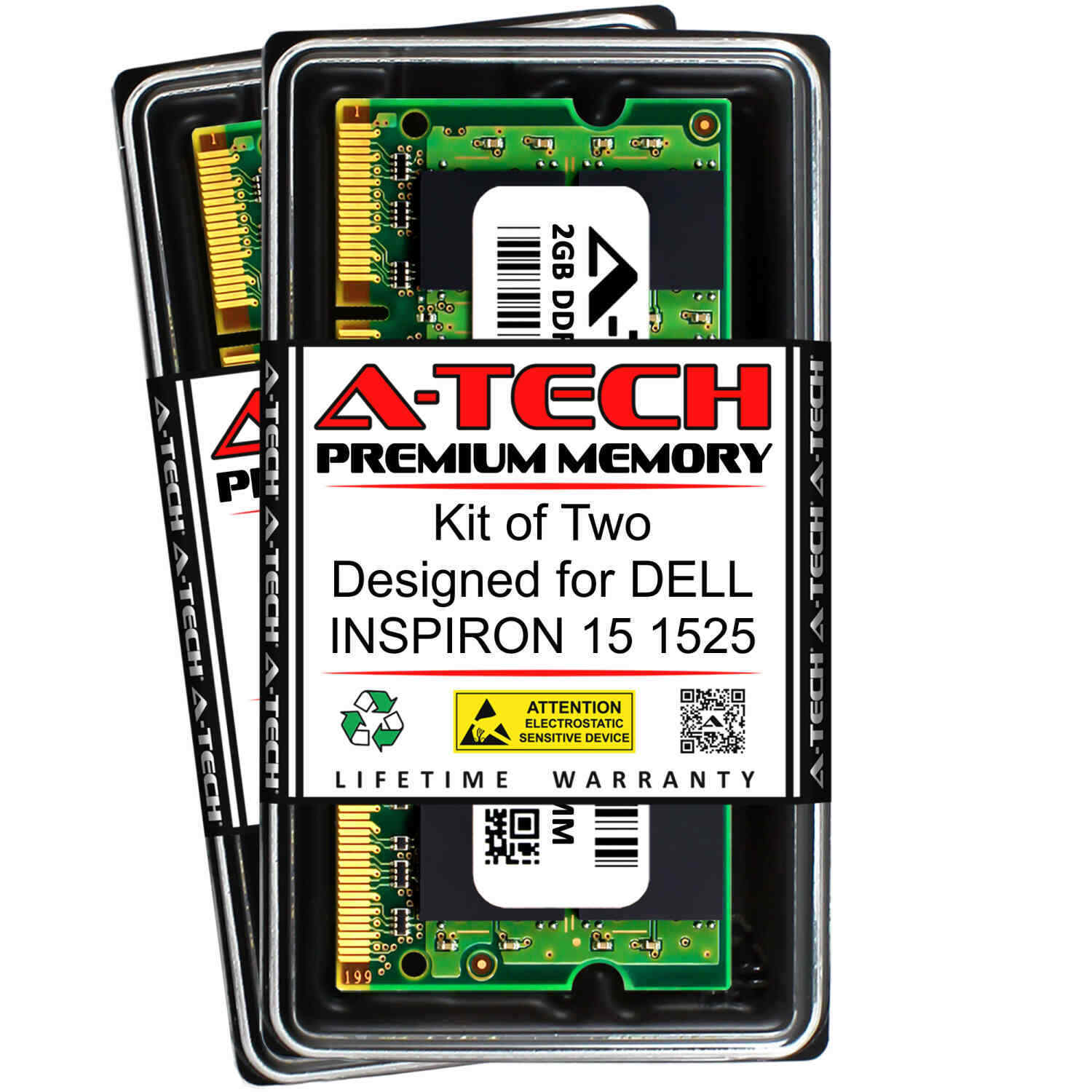 4GB 2x 2GB PC2-5300 DDR2 667 MHz Memory RAM for DELL INSPIRON 15 1525