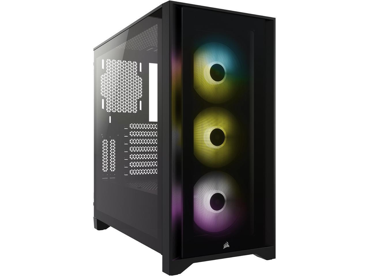 Corsair iCUE 4000X RGB ATX Mid Tower Computer PC Case CC-9011204-WW - Black