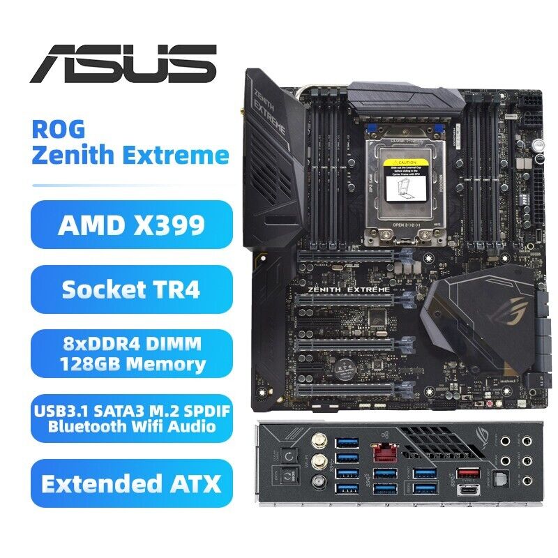 ASUS ROG Zenith Extreme Motherboard E-ATX AMD X399 Socket TR4 DDR4 SATA3 SPDIF
