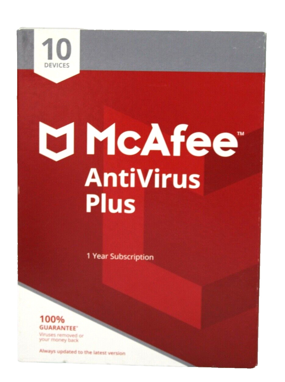 McAfee Antivirus Plus 2020 Internet Security Software 1 Year 10 Devices New