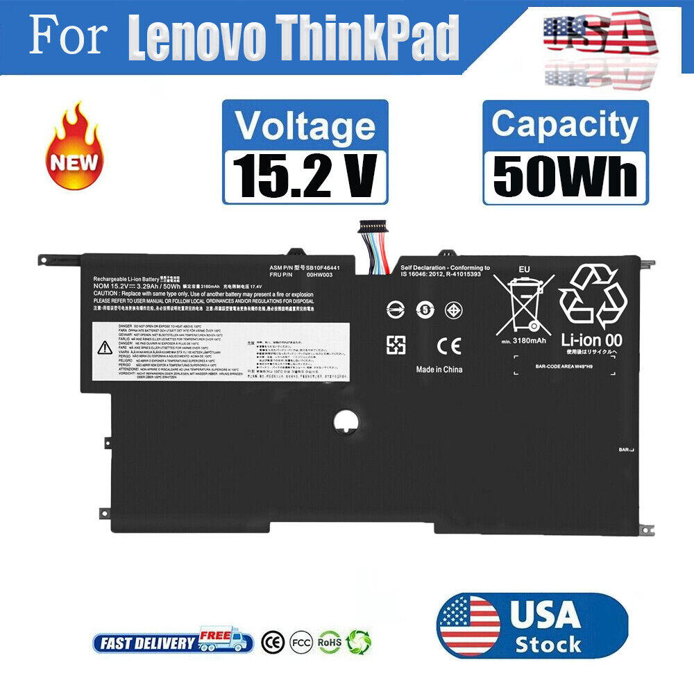 00HW003 00HW002 Battery For Lenovo ThinkPad X1 Carbon Gen 3 Series 2015 50Wh NEW