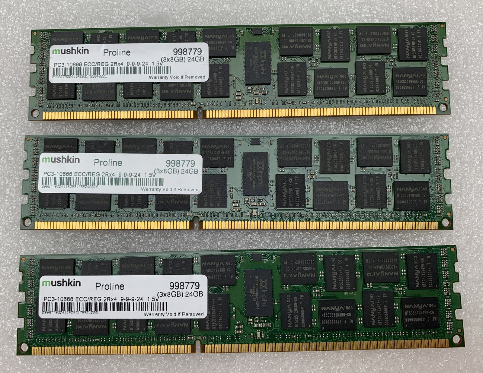 24GB Kit MUSHKIN RDIMM Server RAM 3x 8GB 2Rx4 PC3-10666 Registered ECC 998779