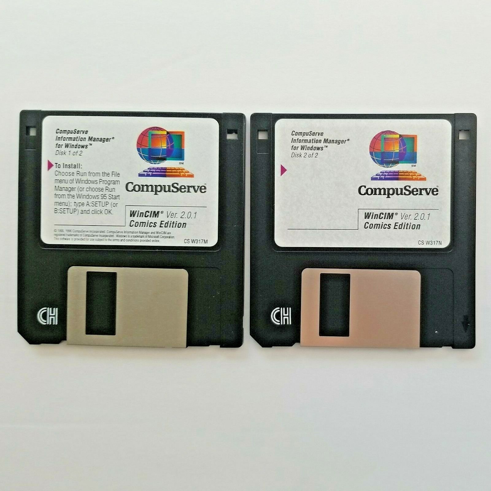 CompuServe WinCIM 2.0.1 Installation 3.5 Floppy Disks 2 Vintage 1995