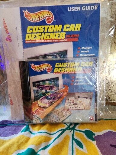 1997 Hot Wheels Custom Car Designer CD-ROM New With Stickera And Instructions 
