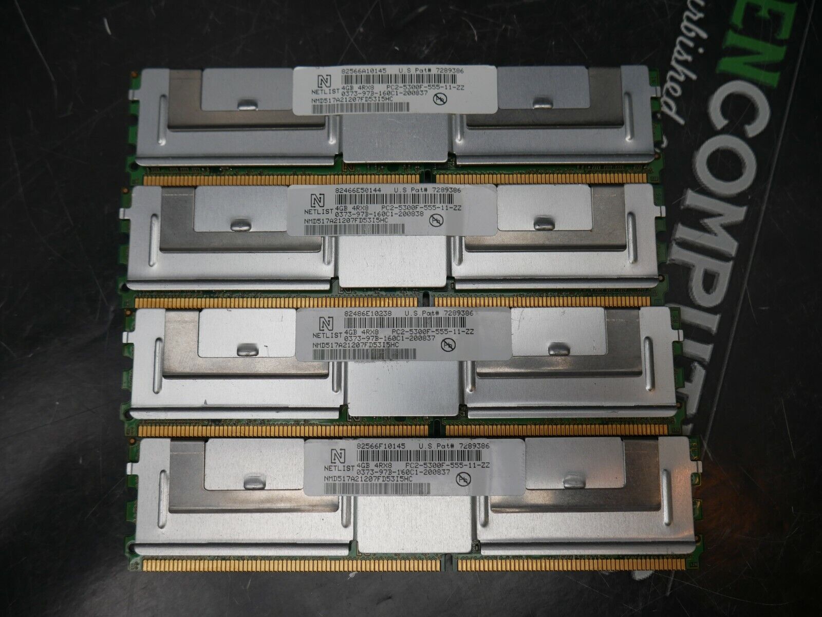 Netlist 16GB (4x4GB) (4Rx8) Fully Buffered Server Memory Ram PC2-5300F-555-11-ZZ