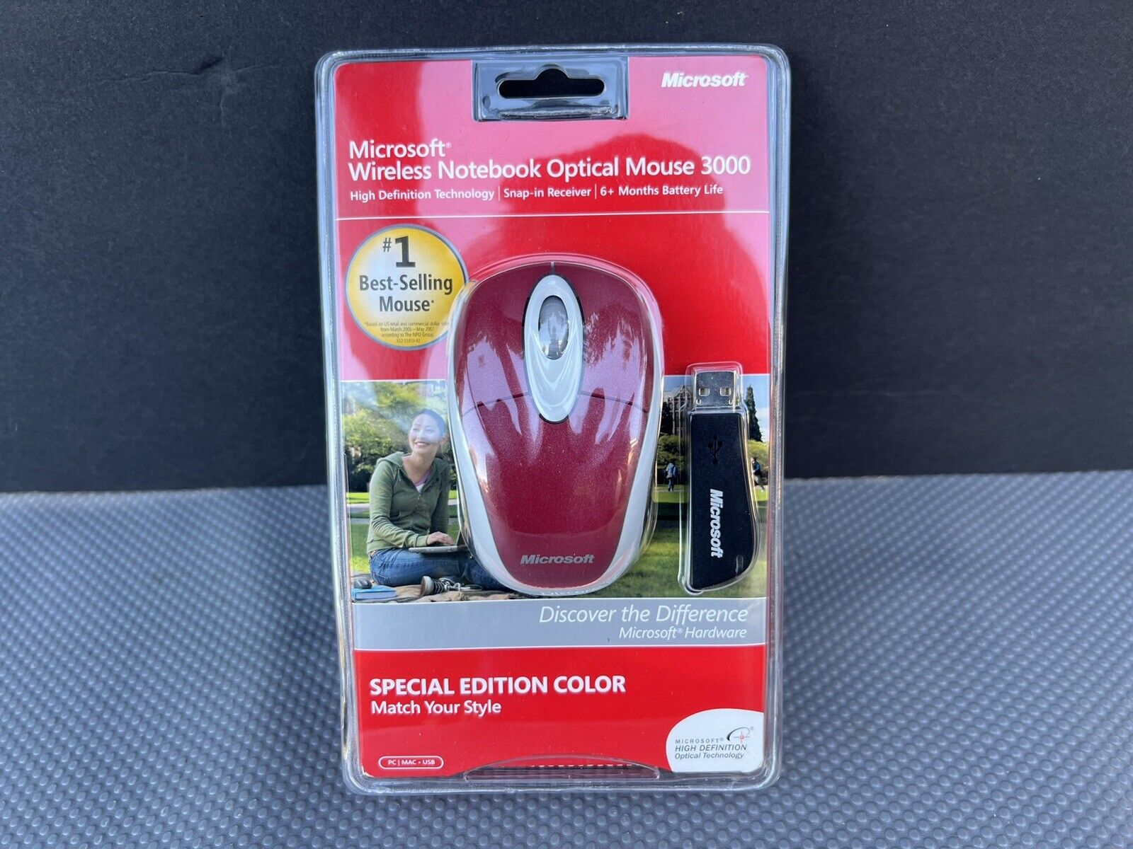 Microsoft Wireless Notebook Optical Mouse 3000 -Special Edition Color Dark Red