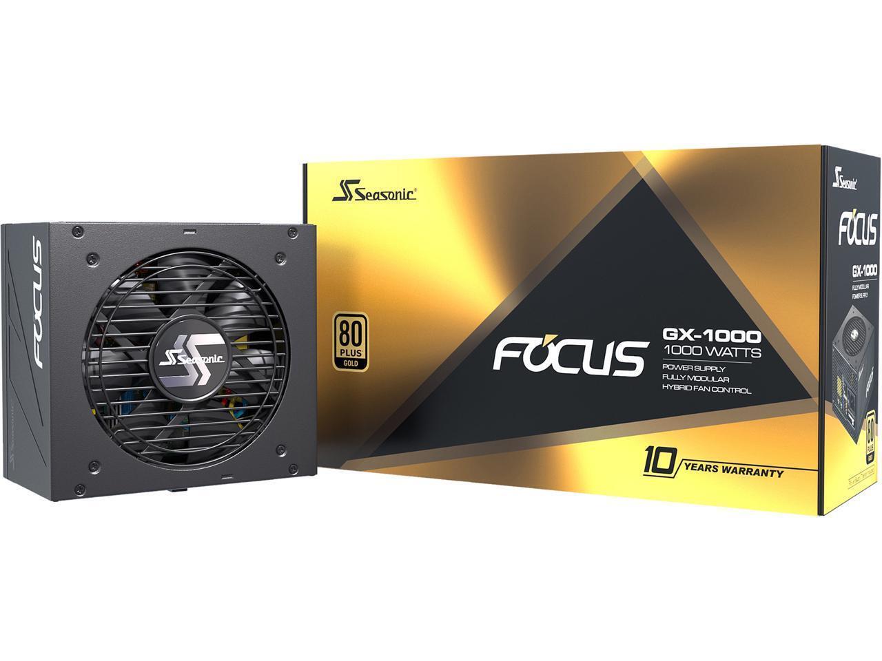 Seasonic FOCUS GX-1000, 1000W 80+ Gold, Full-Modular, Fan Control in Fanless, Si