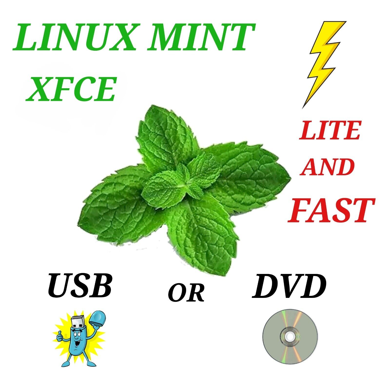 LINUX MINT XFCE, BOOTABLE USB/DVD, LITE AND FAST