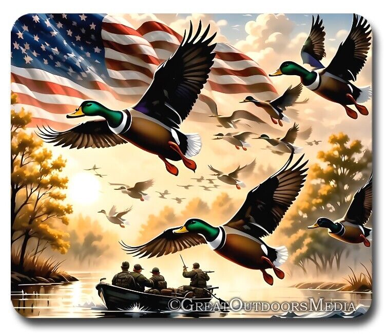 All American Duck Hunting USA ~ Mousepad / PC Mouse Pad THICK ~ Gifts for Hunter