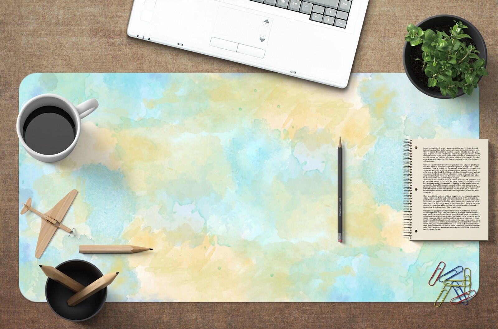 3D Watercolor Painting 15 Non-slip Office Desk Mouse Mat Large Keyboard Pad Game