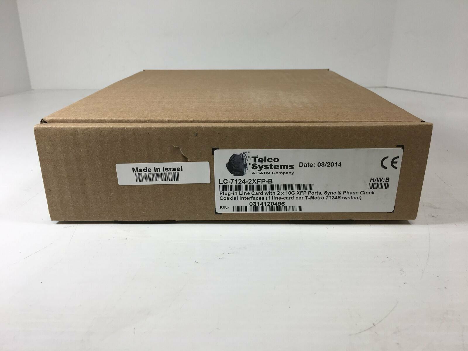 Telco Systems LC-7124-2XFP-B Plug-In Line Card 2x10G XFP Ports, Sync Phase Clock