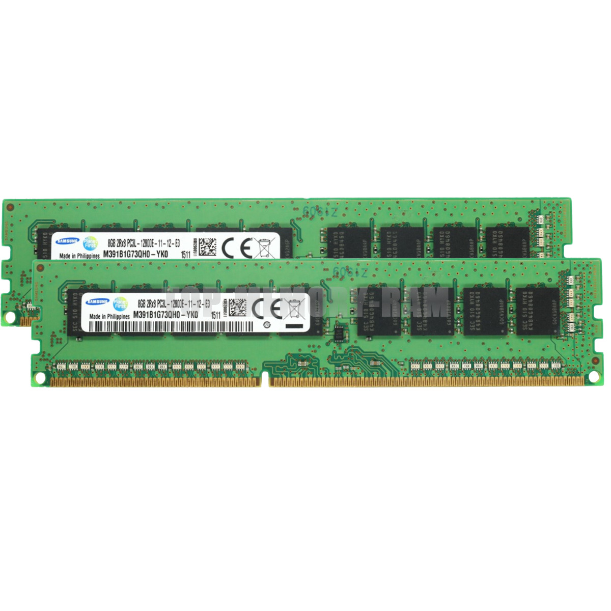 Samsung 16GB 2X8GB DDR3 1600 PC3L 12800E ECC UDIMM Memory RAM M391B1G73QH0-YK0