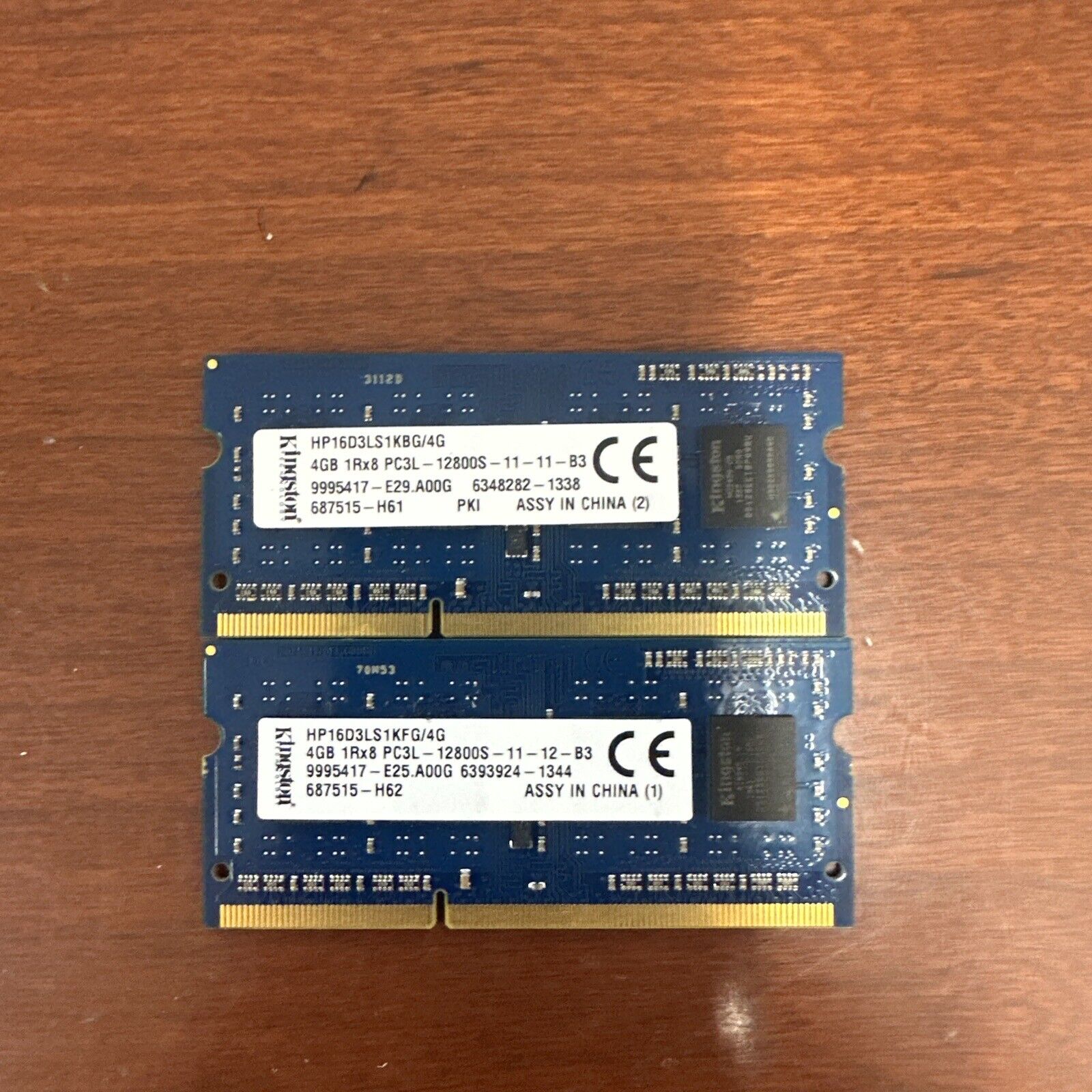 KINGSTON 8GB (2x4GB) 2Rx8 PC3L-12800S SODIMM Laptop Memory RAM