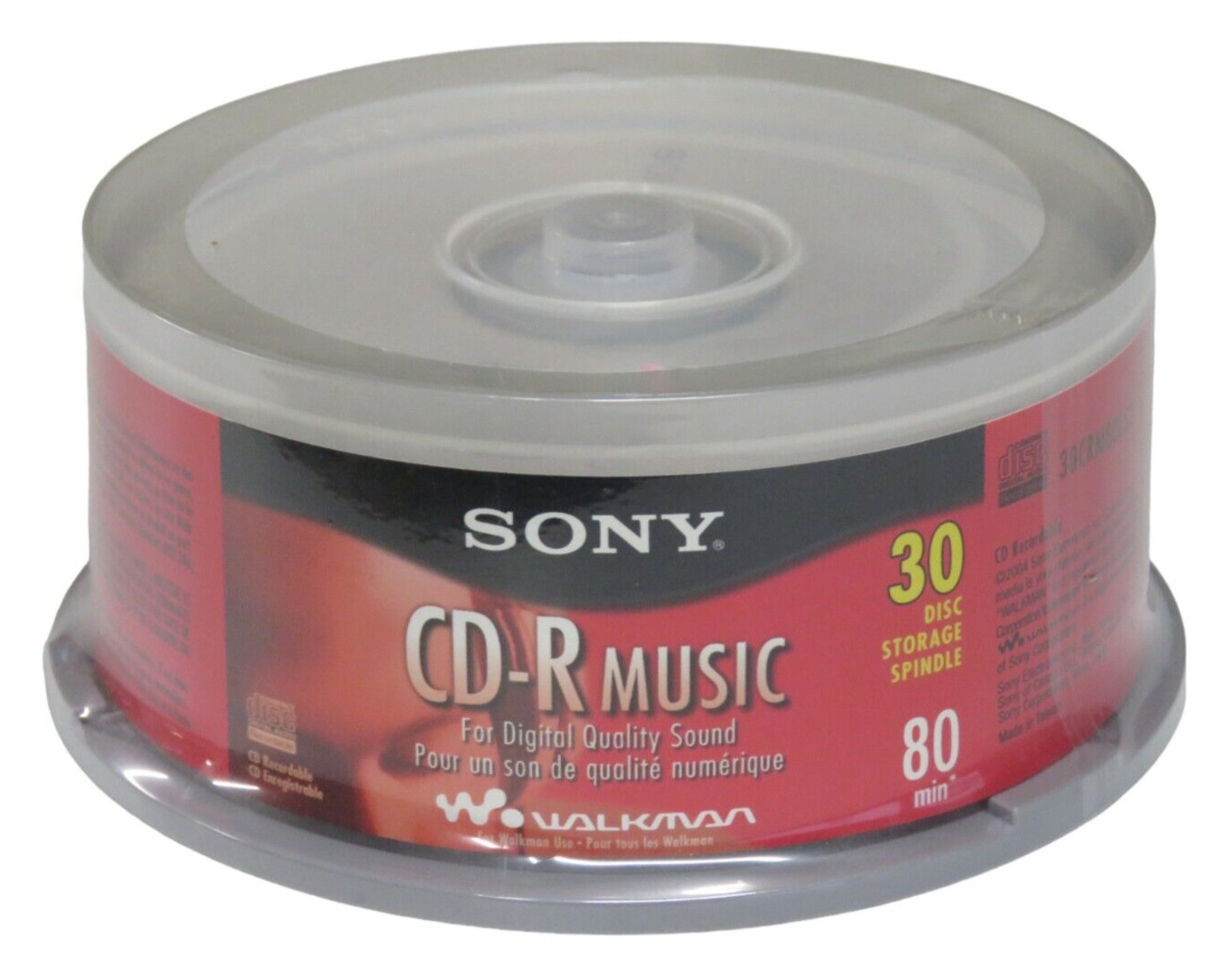 Sony CD-R Music 30 Pack For WALKMAN 80 Min Disc Recordable CD New Sealed