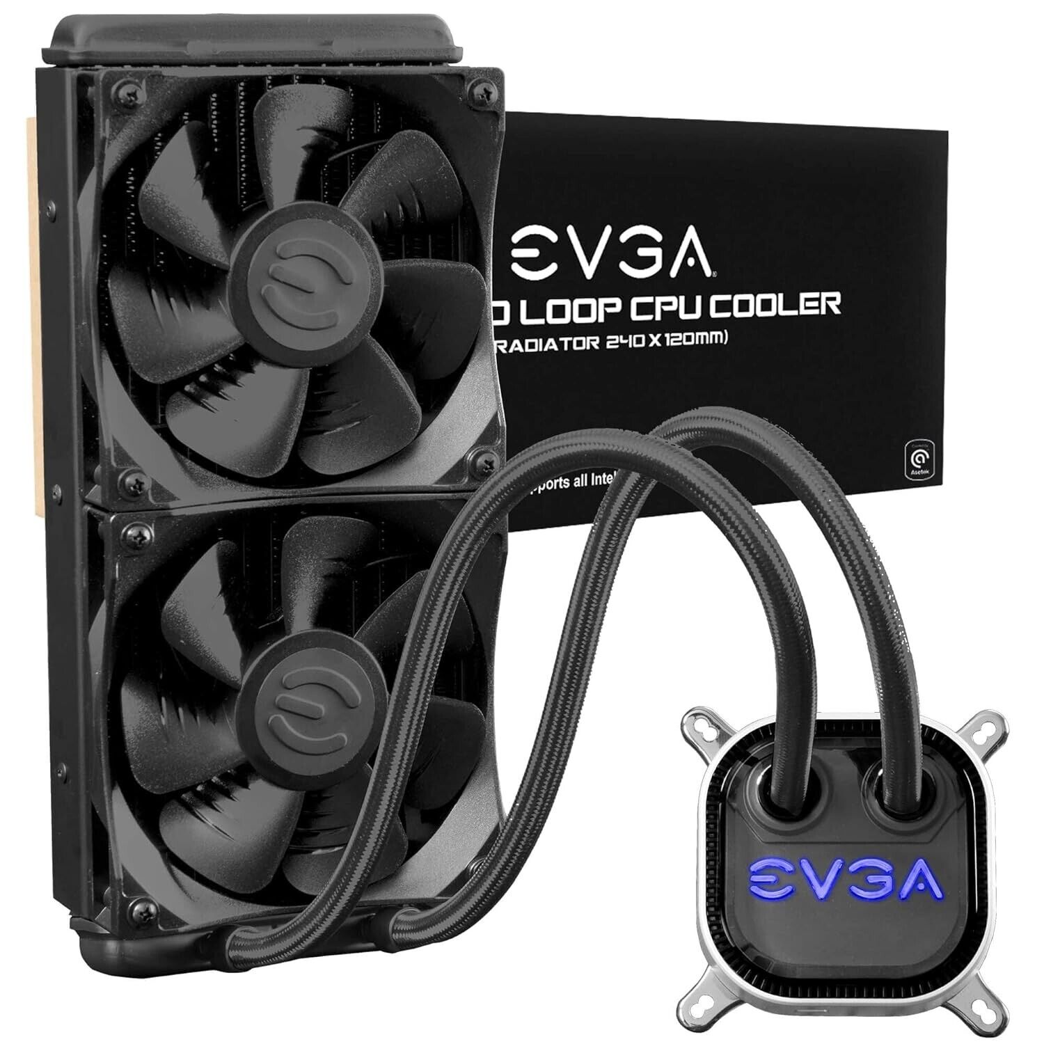 EVGA 240mm All-In-One RGB LED CPU Liquid Cooler - Black (400-HY-CL24-V1)