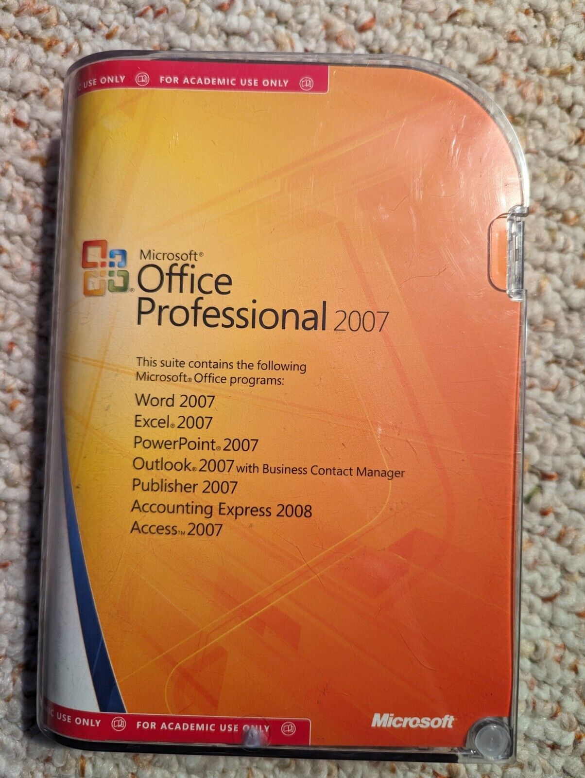 Microsoft Office Professional 2007 For Academic Use Only w/ Key GENUINE