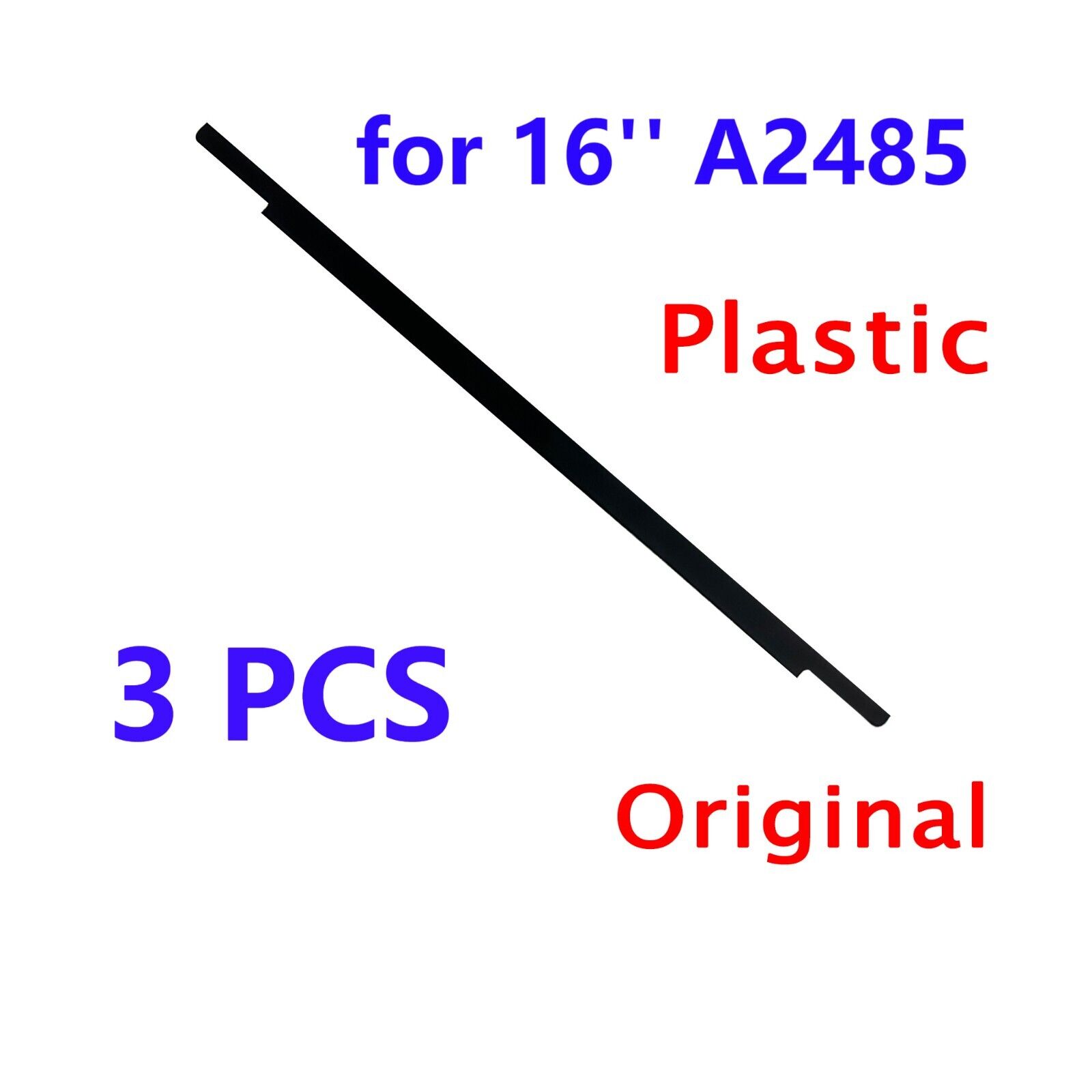 3pcs LCD Screen LOGO Strip Bezel Plastic For MacBook Pro Retina 16\'\' A2485 2021