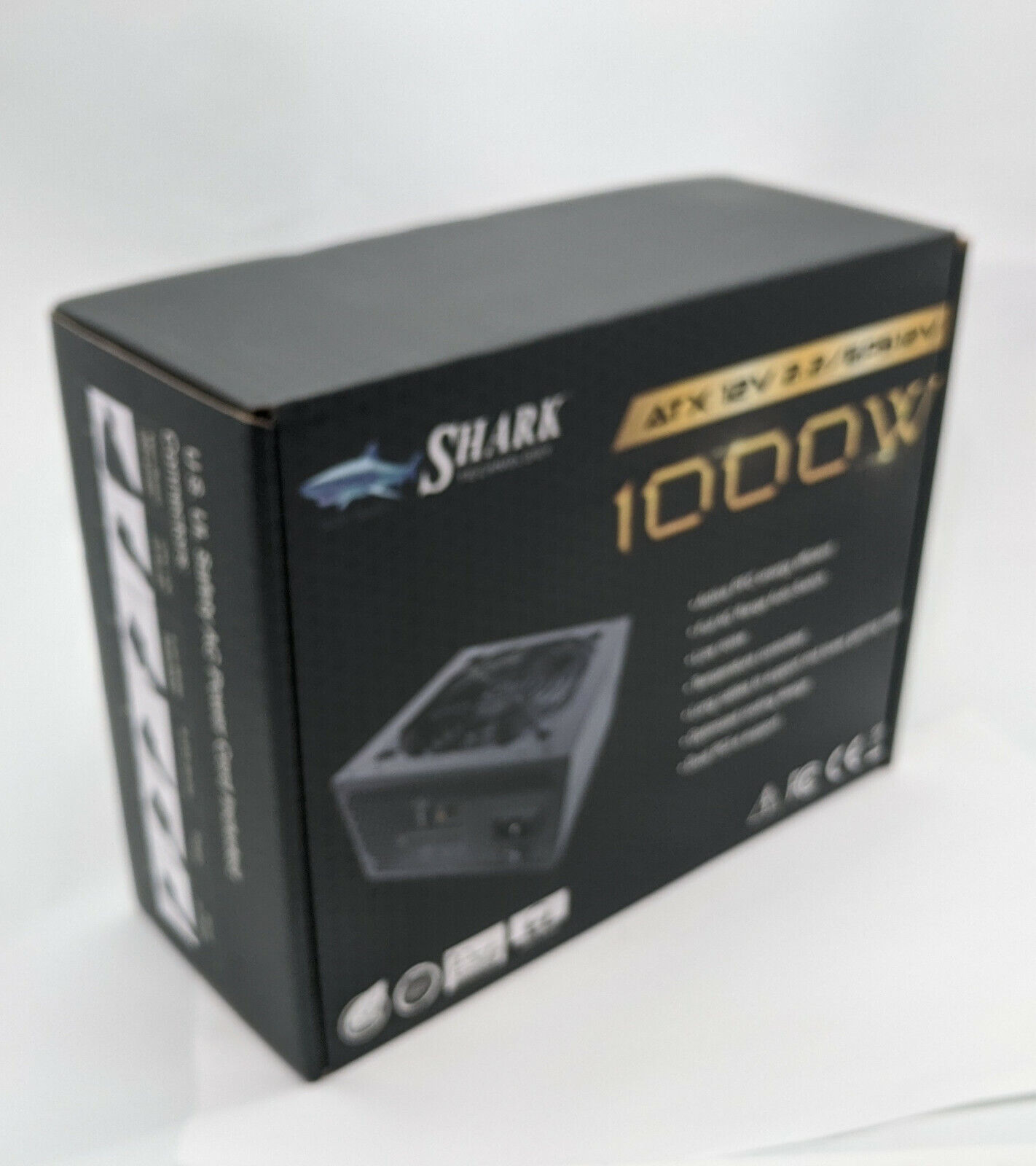 SHARK 1000W Gaming PC Power Supply for GeForce GTX w/ AMD Ryzen 5, 7 Motherboard