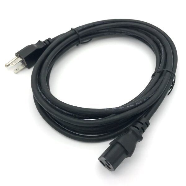 15FT Universal 3 Prong AC Power Cord Cable 18AWG for Computer Printer Monitor TV