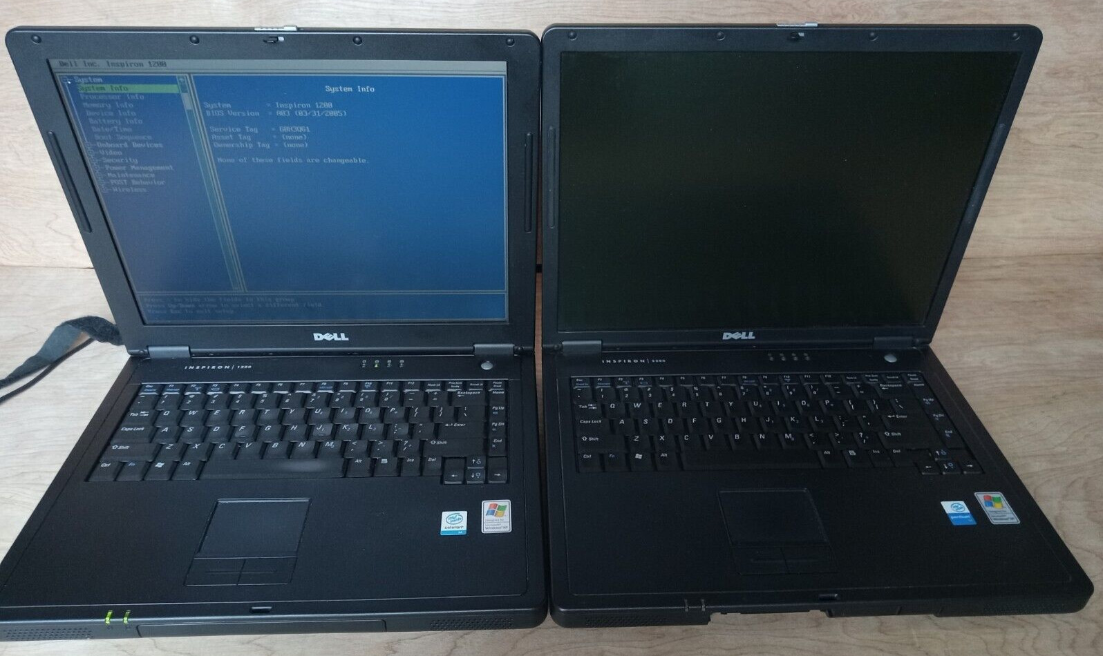 LOT of 2  Vintage - Dell Inspiron 1200/2200 Laptop Computer