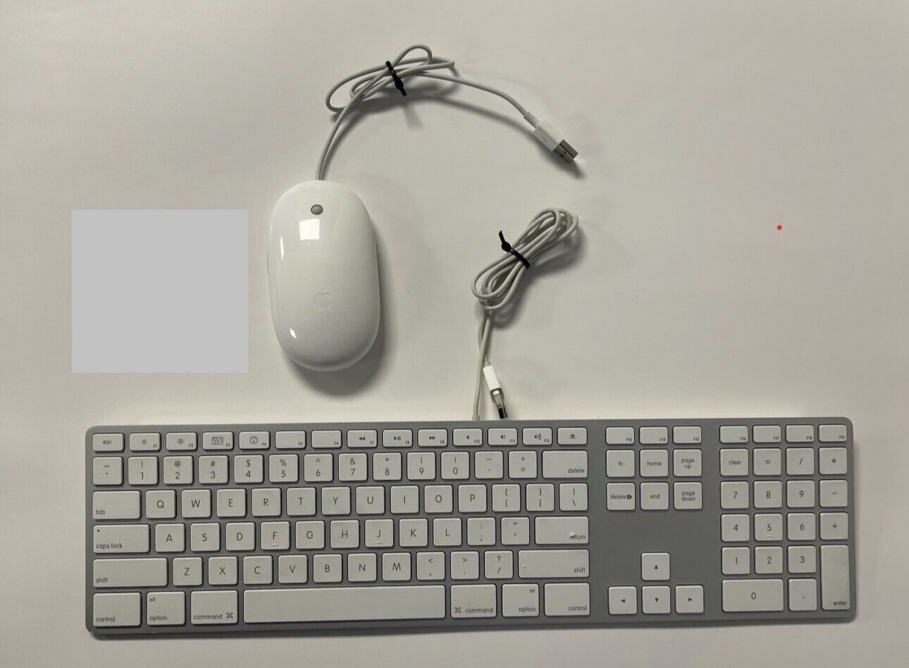 Apple White Aluminum USB Wired Keyboard & Mighty Mouse iMAC G4 G5 Genuine Set