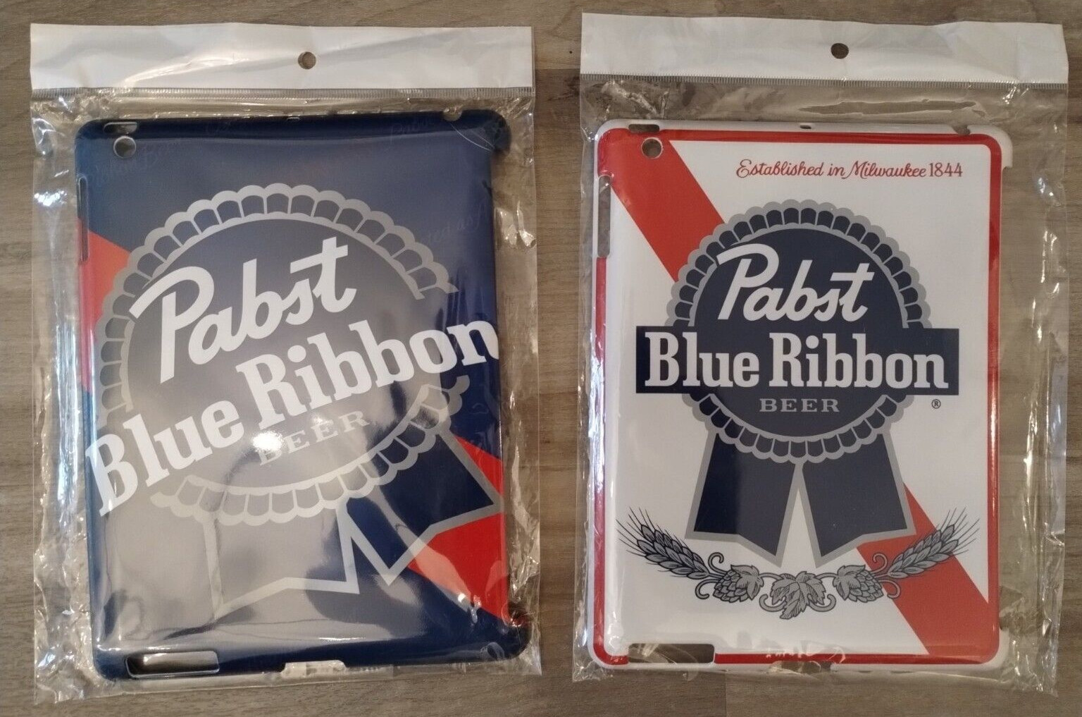 New Lot of 2 Pabst Blue Ribbon iPad shell cases - Limited promo items PBR Beer