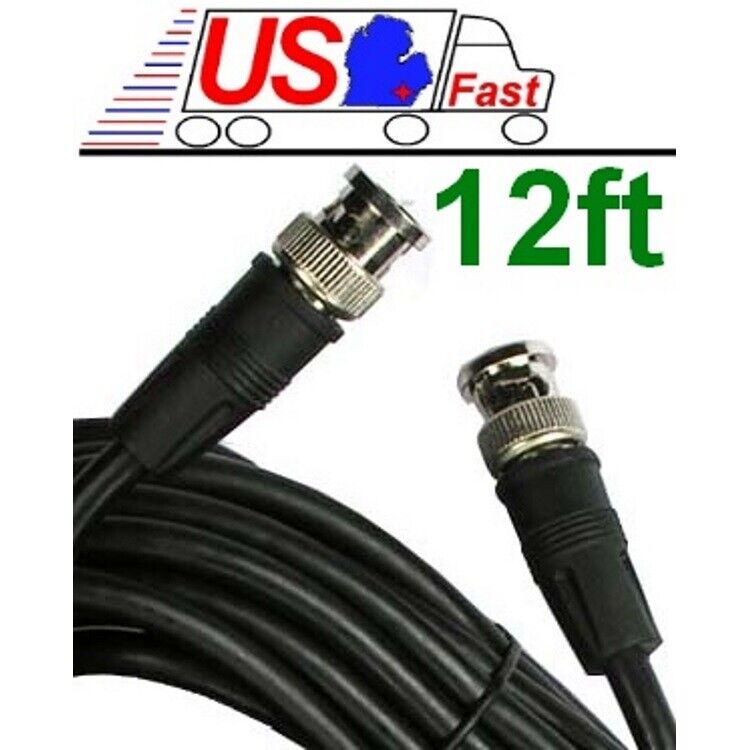 12ft/feet/foot HD-SDI RG59 Video Cable D BNC Male~M 75ohm 3.7M/4Meter Cord/Wire