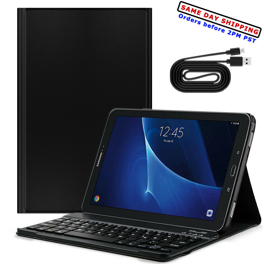 Premium PU Leather Flip Smart Case w/ Keyboard f Samsung Galaxy Tab A 10.1 T587P