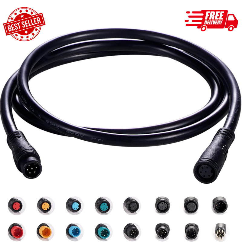 Extension Cable 6pin Waterproof Plug, Single Connector DIY Electric Bicycle