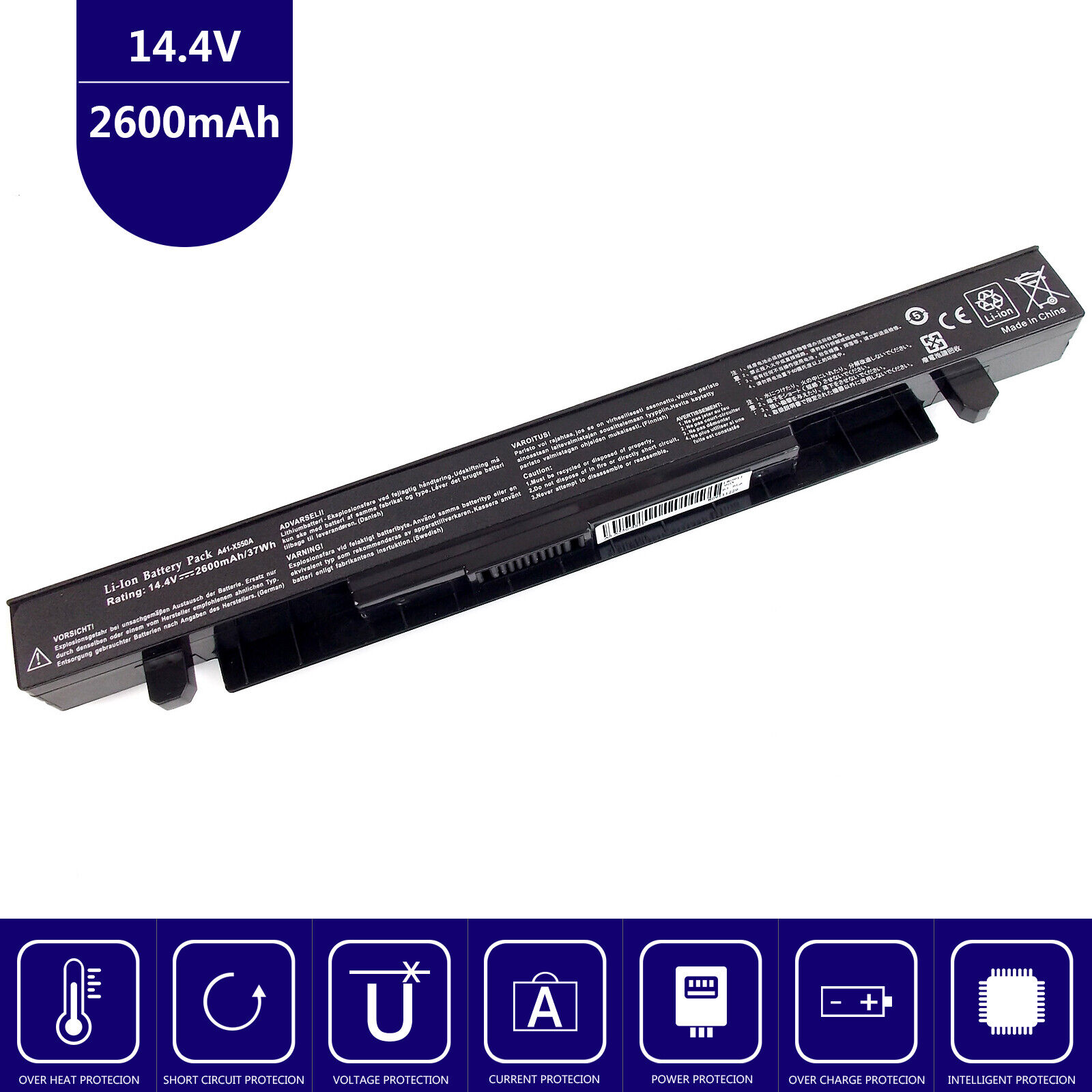Battery for Asus X550VC-XO007H X550LB-XX104H K450CA-WX021H X552CL-SX282H R409L