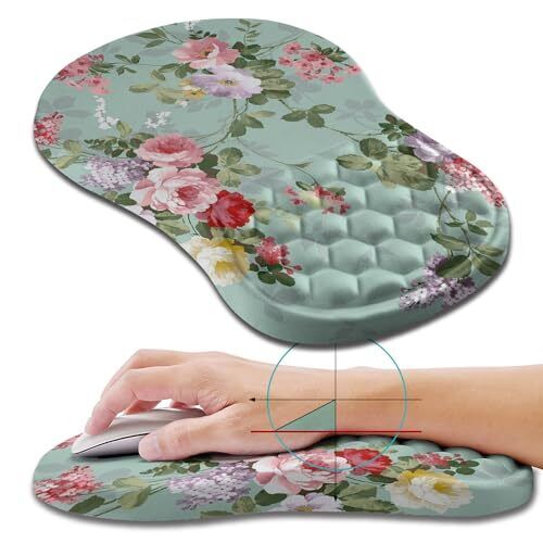 Ergonomic Mouse Pad Wrist Support, Mouse Pad for Pain Relief with Massage Mem...