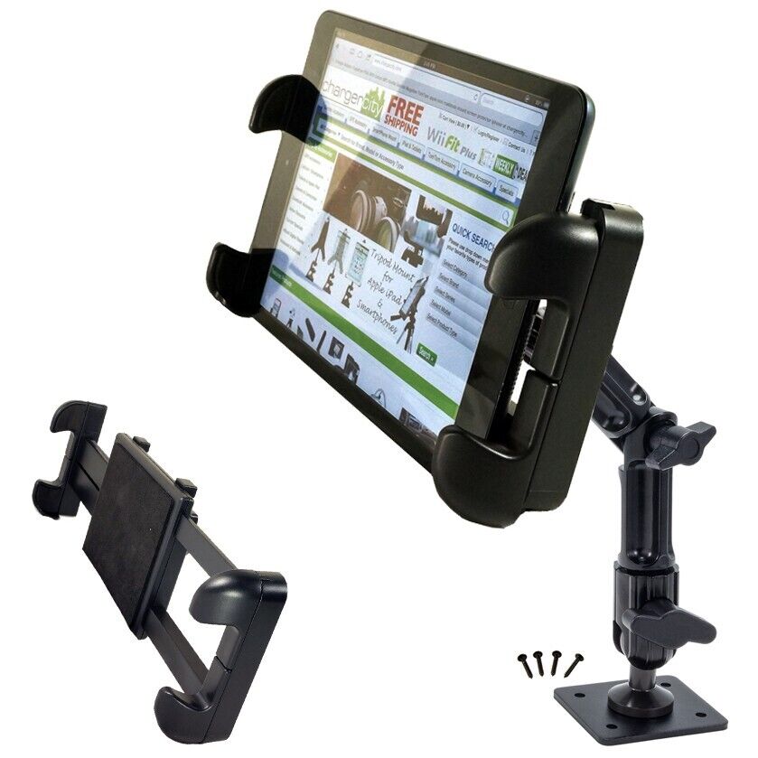 Heavy Duty Tablet ELD Aluminum Dashboard Wall Mount and AMPS Drill Base for iPad