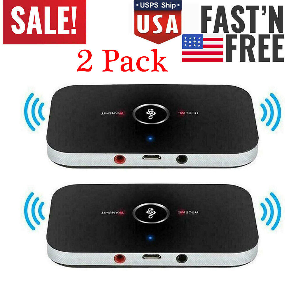 2X2in1 Bluetooth Transmitter&Receiver Wireless A2DP Home TV Stereo Audio Adapter