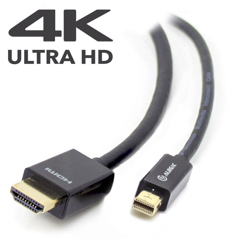 O-ALOGIC Mini DisplayPort Display Port to HDMI Cable HDTV 4K Ultra HD 2m Black