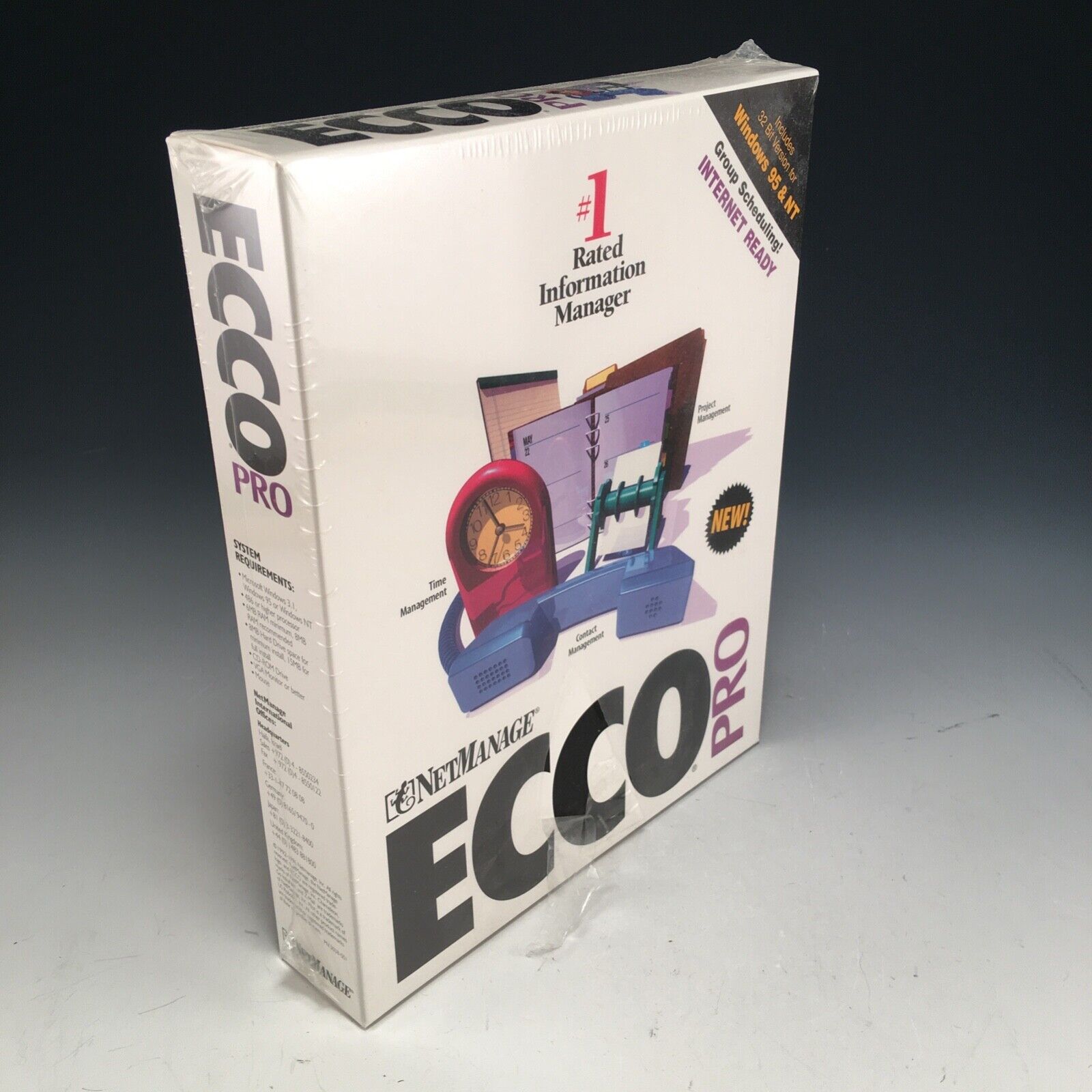 Ecco Pro V4.01 Original Sealed Box Vintage Win95NT Software. Grab some history