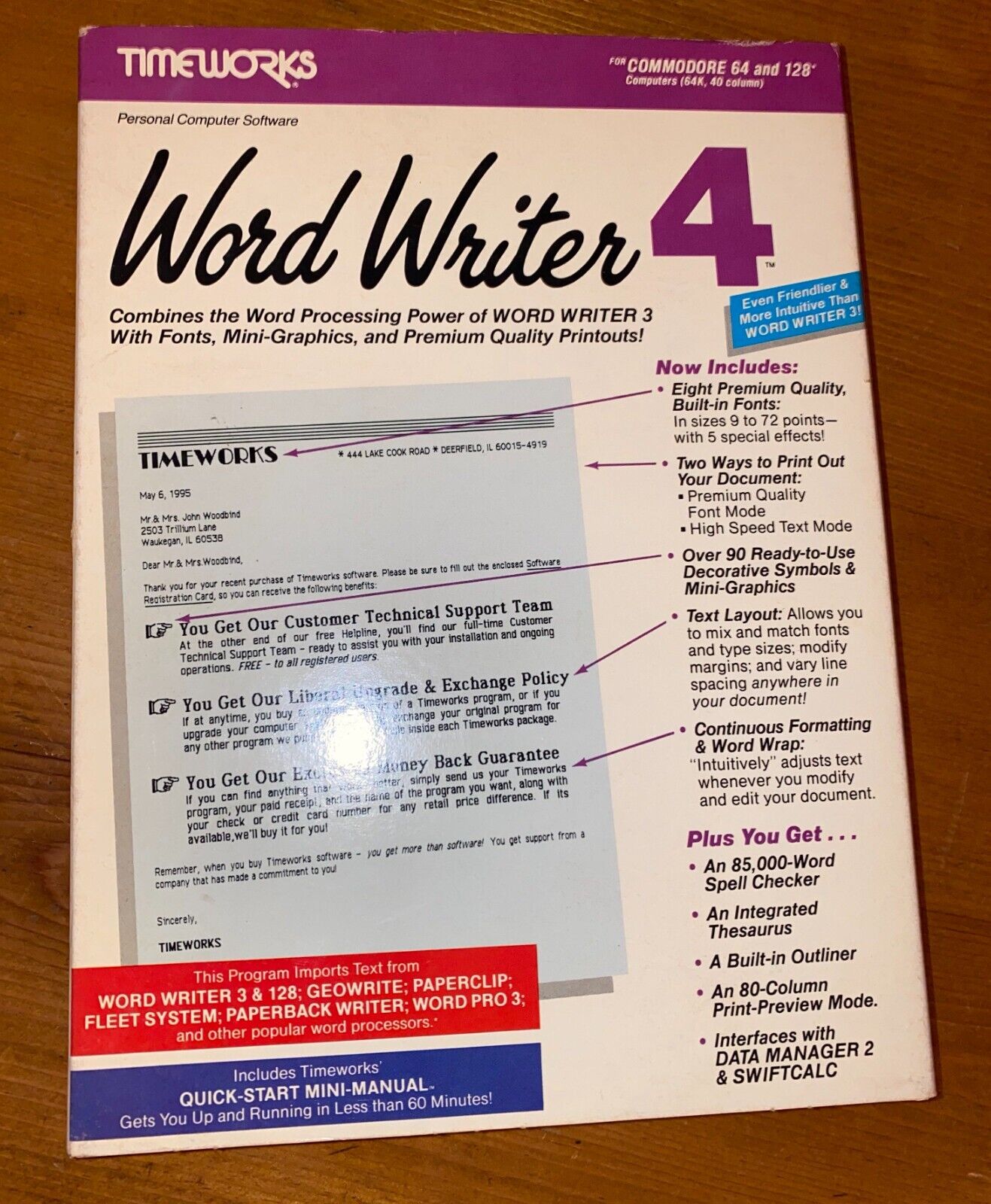 Timeworks Word Writer 4 Commodore 64/128/SX64 Computers 5.25\