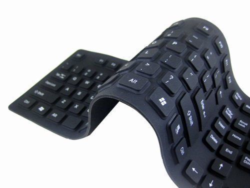 USB 2.0 Silicone Roll Up Foldable FLEXIBLE Keyboard for Dell Toshiba PC COMPUTER