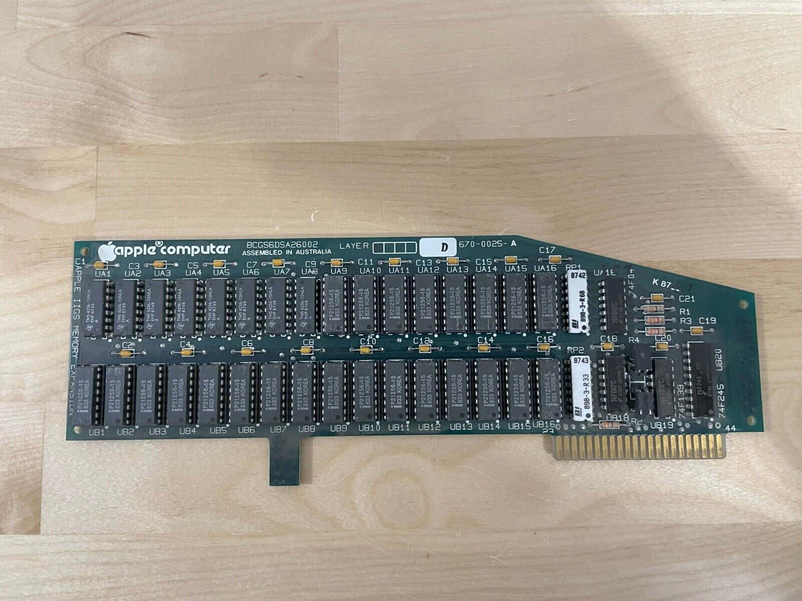 TESTED Apple 670-0025-A Memory Expansion Card (Apple IIGS) , 1MB RAM