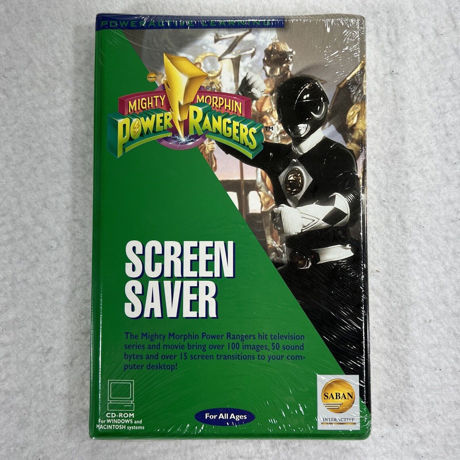 Vintage SABAN Mighty Morphin Power Rangers Screen Saver PC CD-ROM Sealed NIB '95