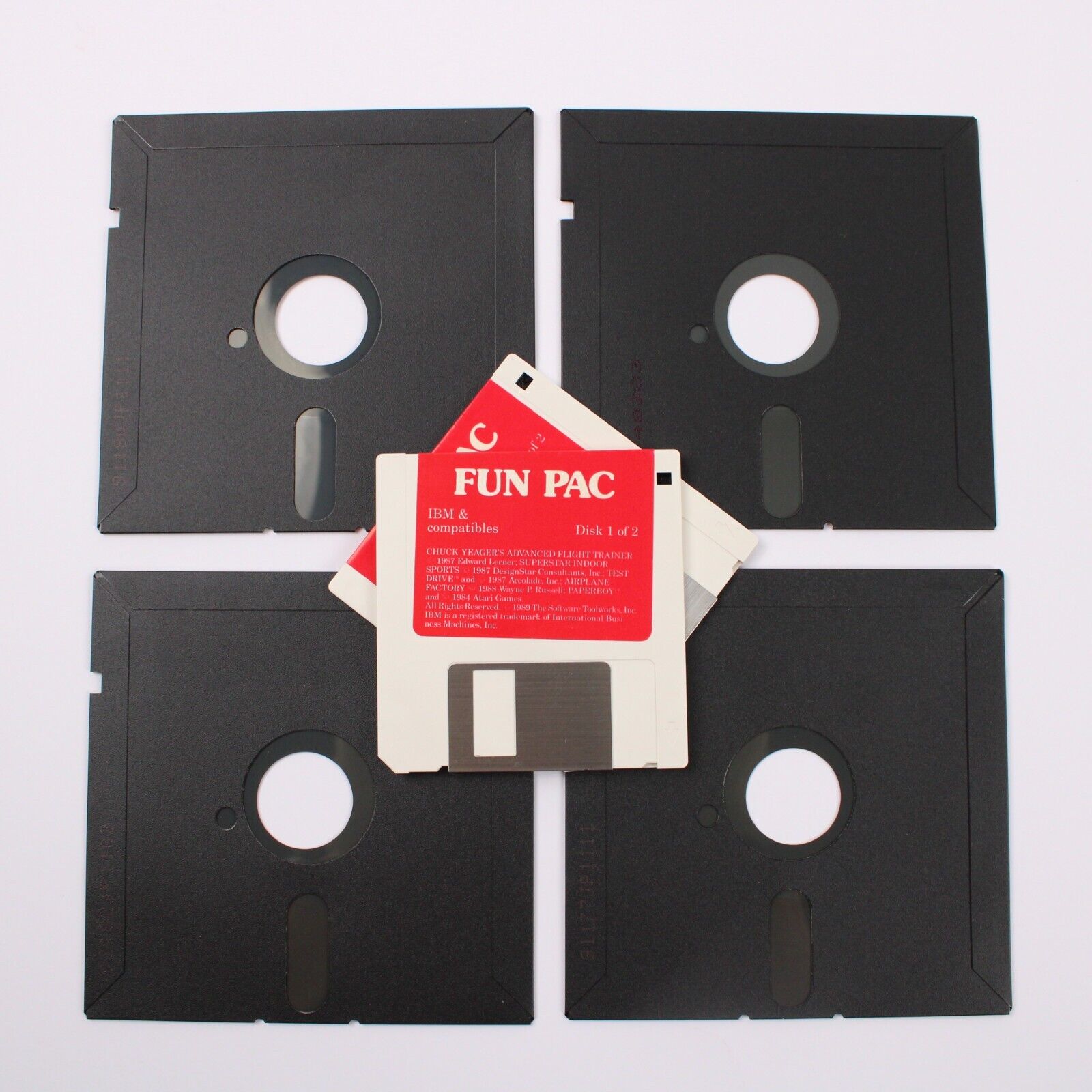Vintage 6 Fun Pac Program Diskettes IBM & Compatibles Flexible Floppy Disk