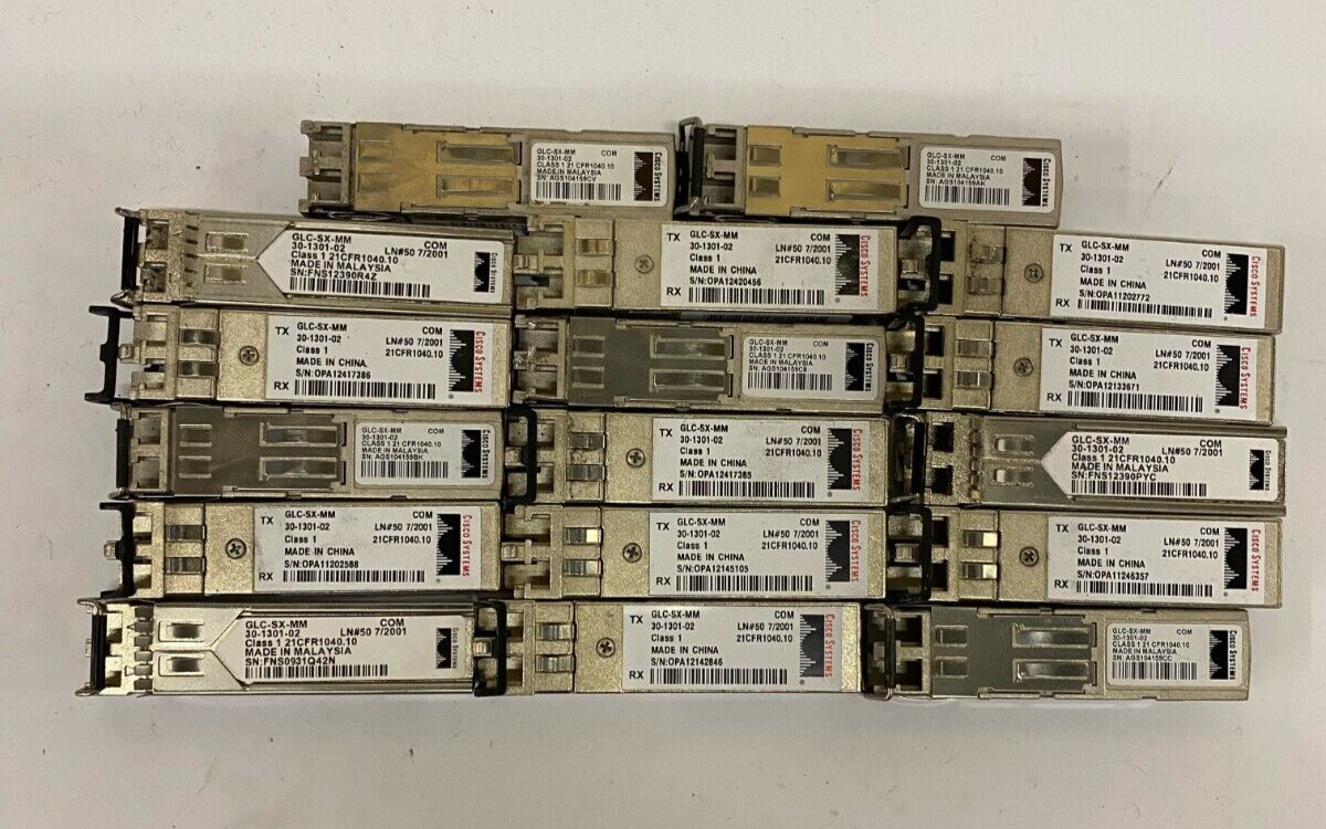 Used Lot of 17 Cisco GLC-SX-MM 1000-Base SX SFP Transceiver 30-1301-02
