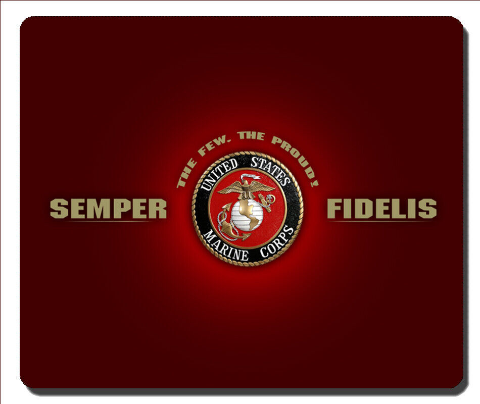 USMC Marine Corps Semper Fidelis RED mousepad macbook asus lenovo hp dell 1