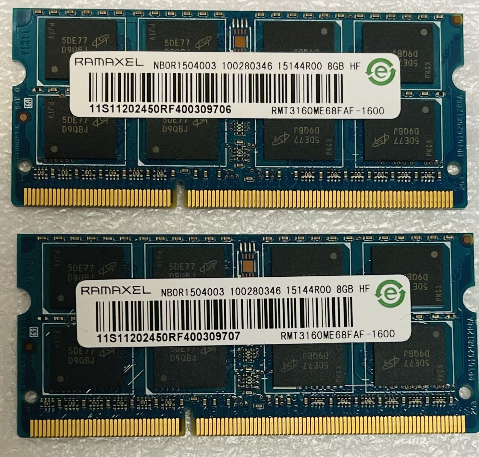 Ramaxel 16GB (8GB X2) DDR3 PC3-12800S SODIMM RMT3160ME68FAF-160