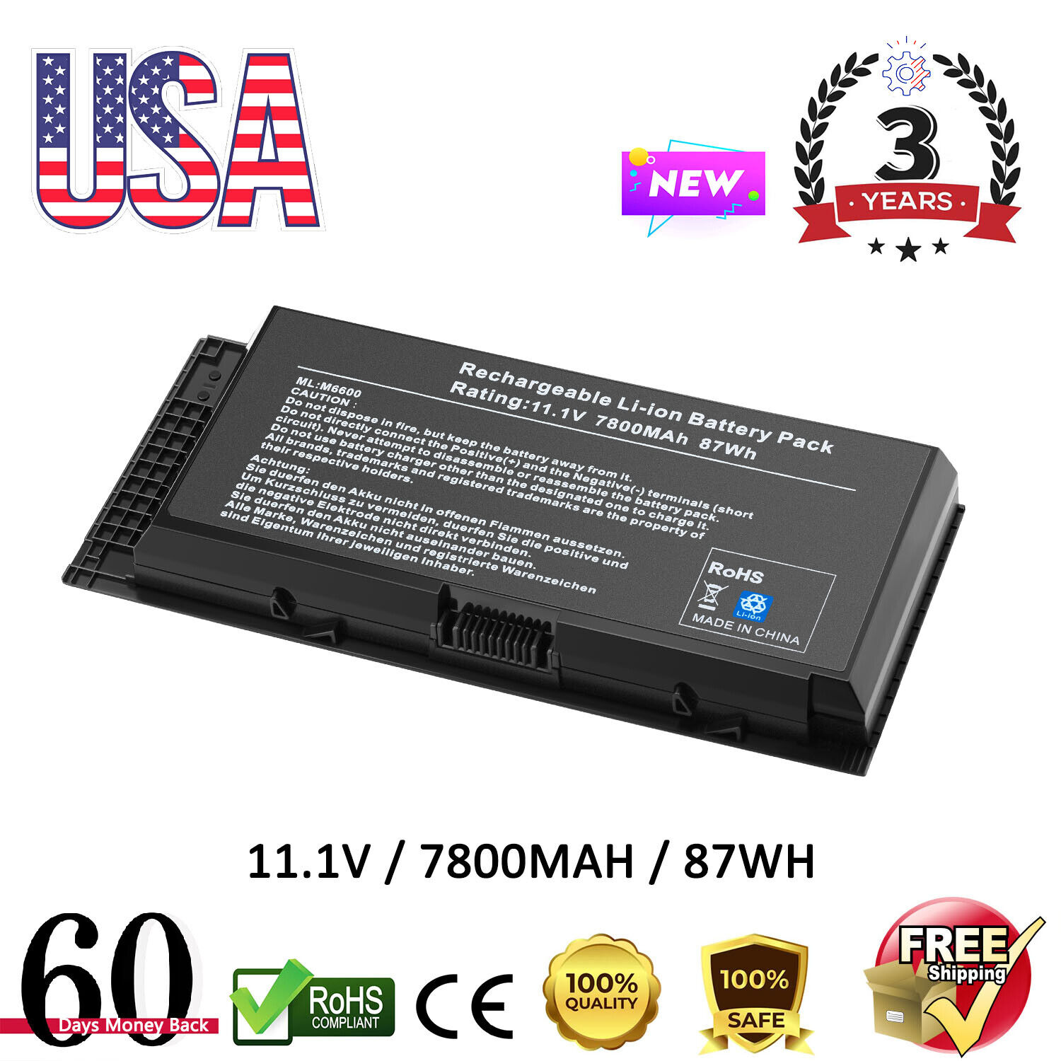 9Cell Battery for Dell Precision M4600 M4700 M4800 M6600 M6700 M6800 FV993 FJJ4W
