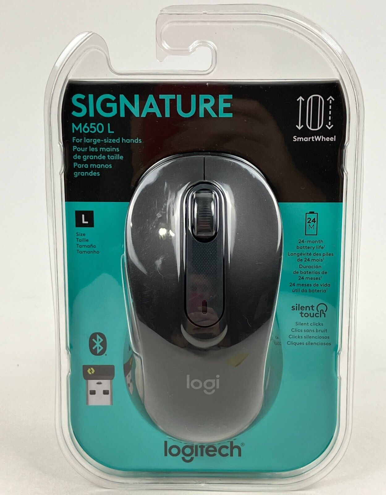 Logitech Signature M650 L Full-size Wireless Scroll Mouse with Silent Click NEW