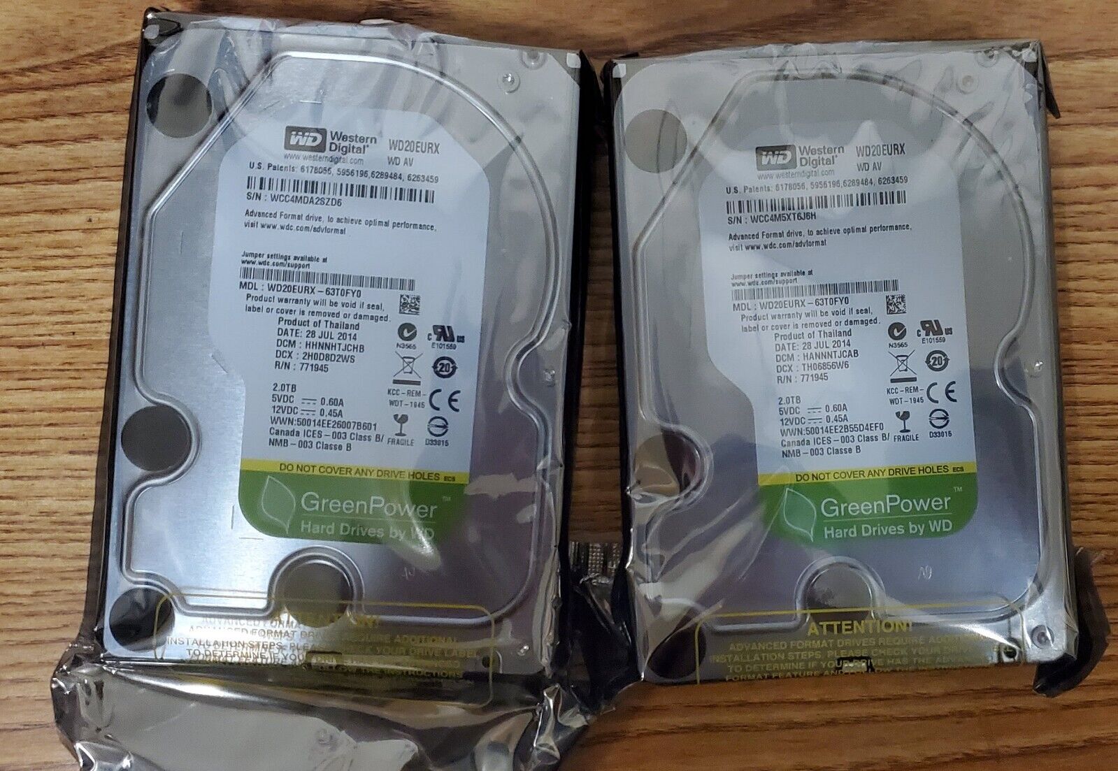 western digital WD hard drive 2tb x 2 (two drives) Brand New 