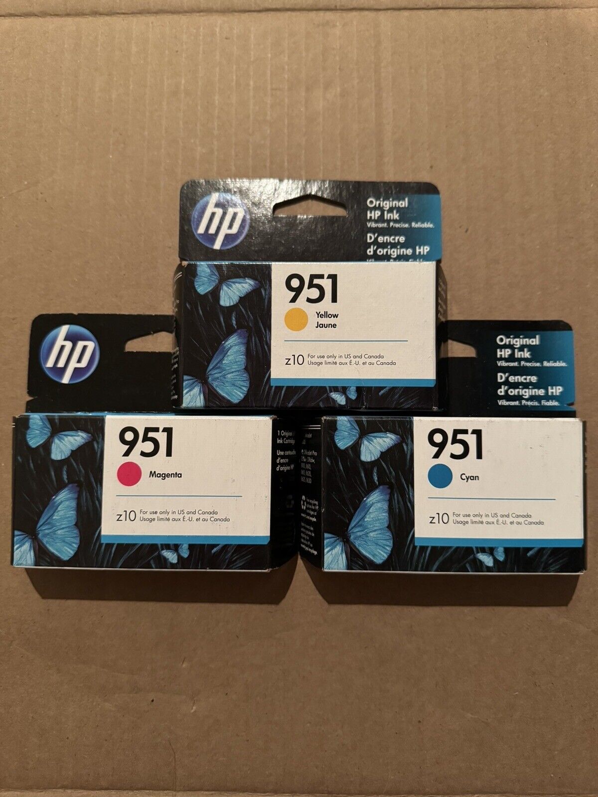 x3 New OEM HP 951 z10 Ink color Combo 3 Three Pack Sealed Lot BOX EXP 19-22