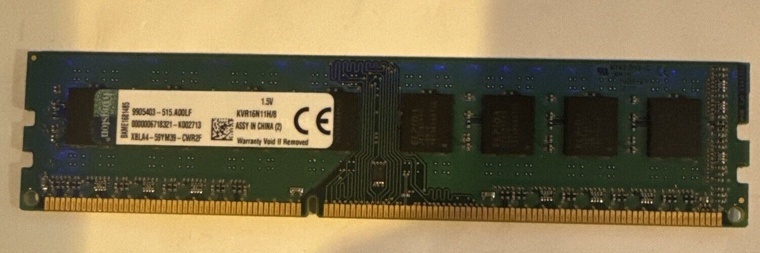 Kingston ValueRAM 8GB PC3-12800 (DDR3-1600) Desktop Memory (KVR16N11h/8)
