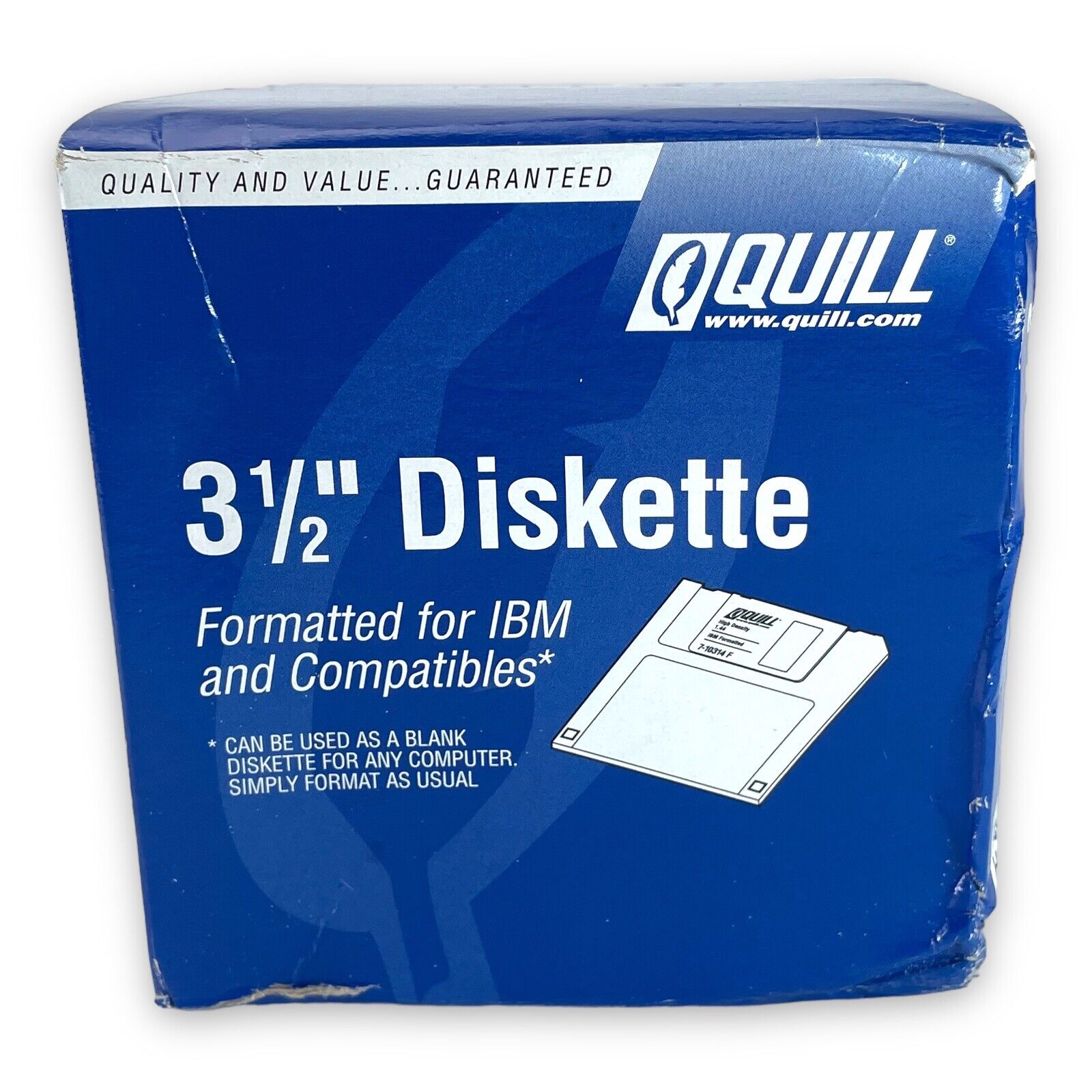 QUILL 3 1/2 Floppy Diskettes Formatted Double Sided High Density 1.44 MB 25 Pack