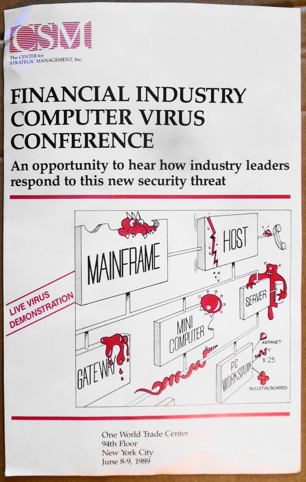 Financial Industry Computer Virus Conference Program - New York City, June, 1989